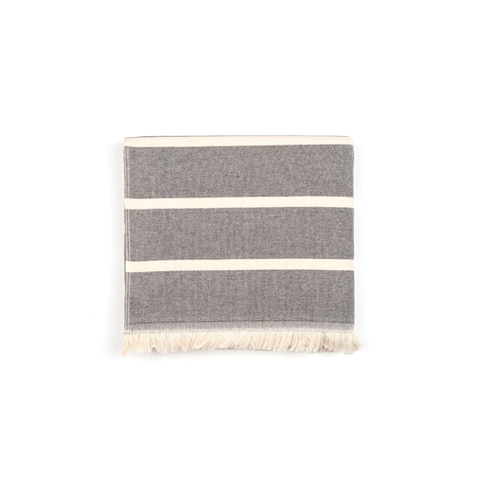 Strandtuch Belém – schwarz/beige