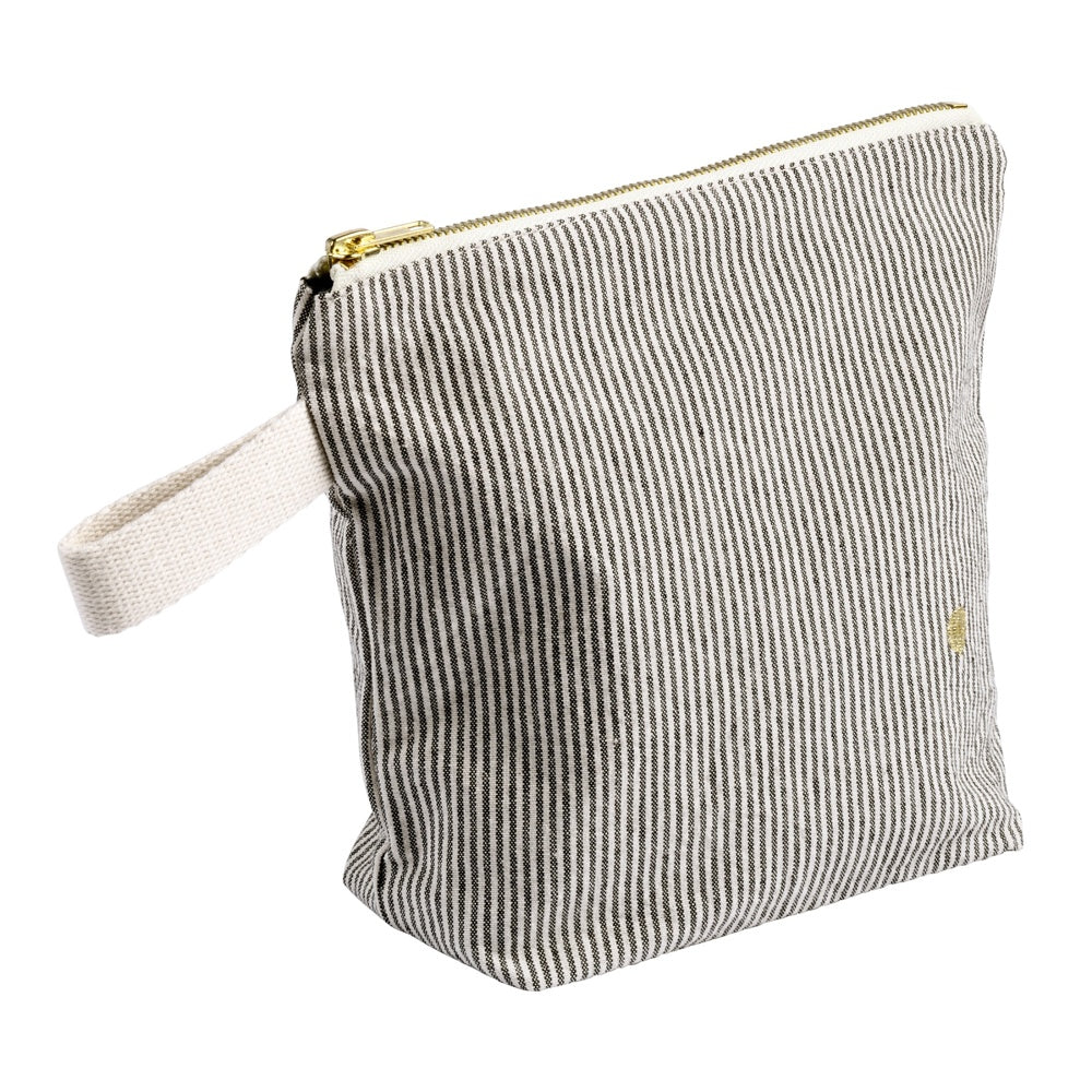 Karierte Kosmetiktasche schwarz-weiss mit Reissverschluss und Henkel