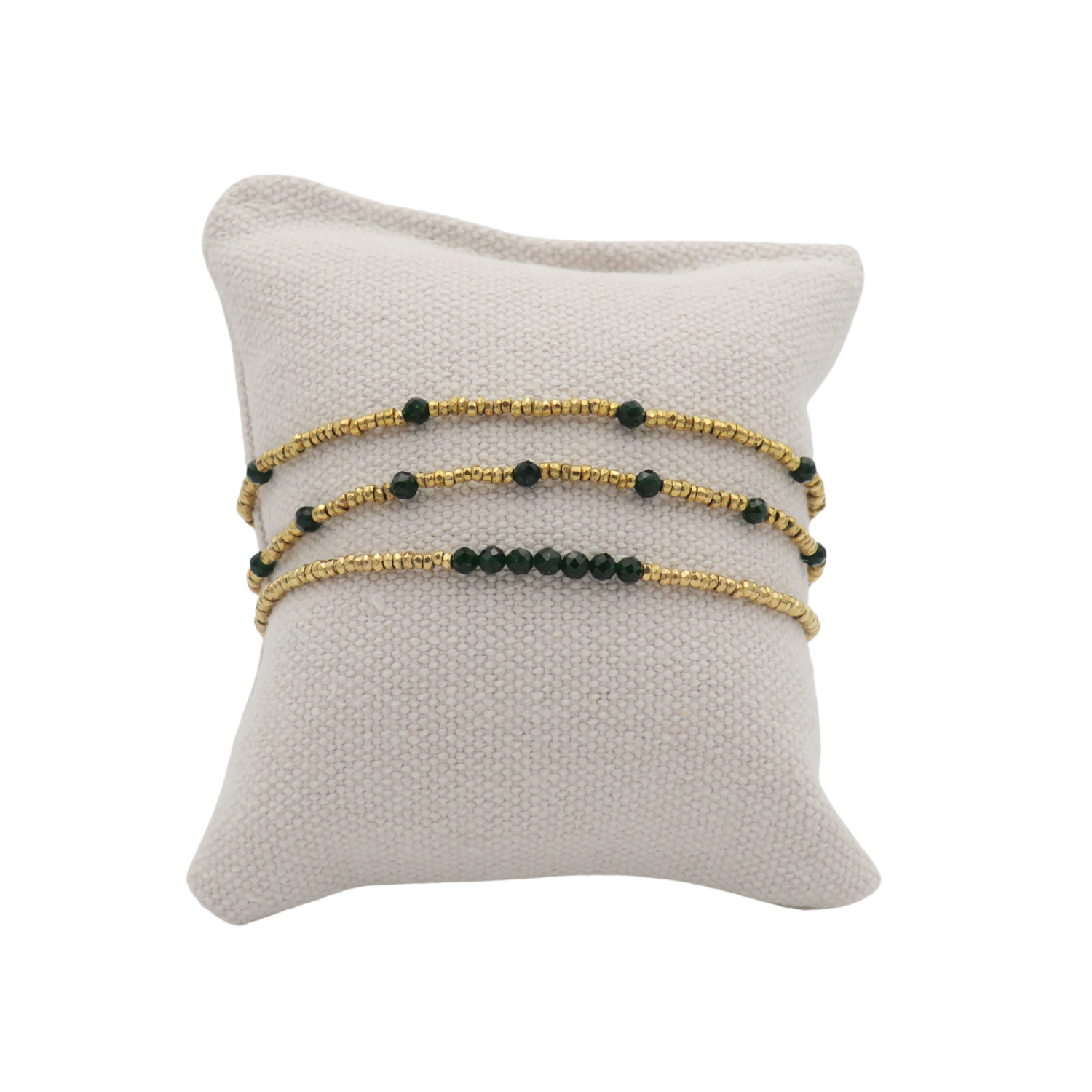 Armband MADRID grüner Sandstein (3er Set)