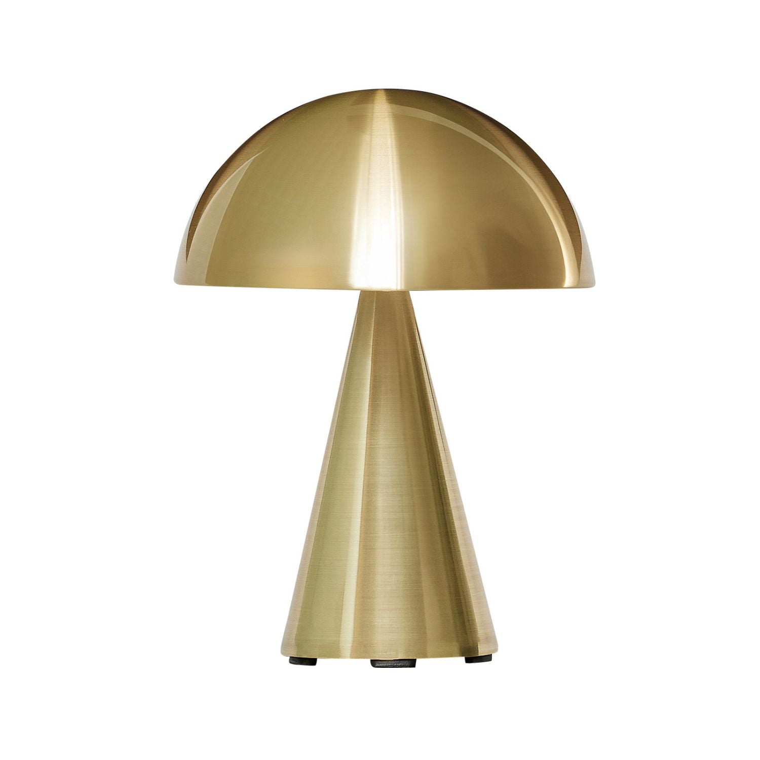 Tragbare Lampe in messing vor weissem Hintergrund