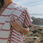 Strandtuch Barra rot/beige