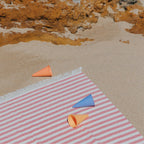 Strandtuch Barra rot/beige