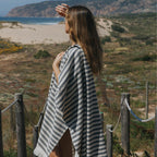 Strandtuch Barra blau/beige