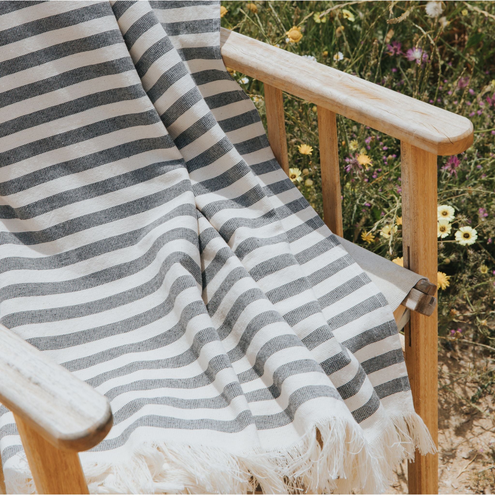 Strandtuch Barra schwarz/beige