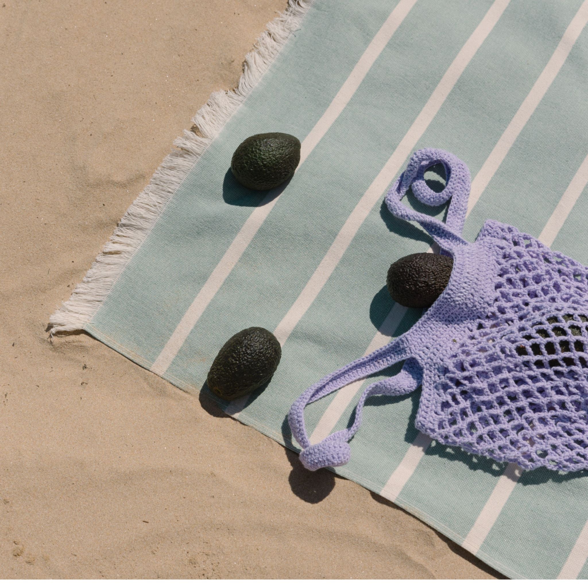 Strandtuch Belém – grün/beige