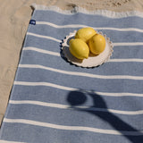 Strandtuch Belém – blau/beige
