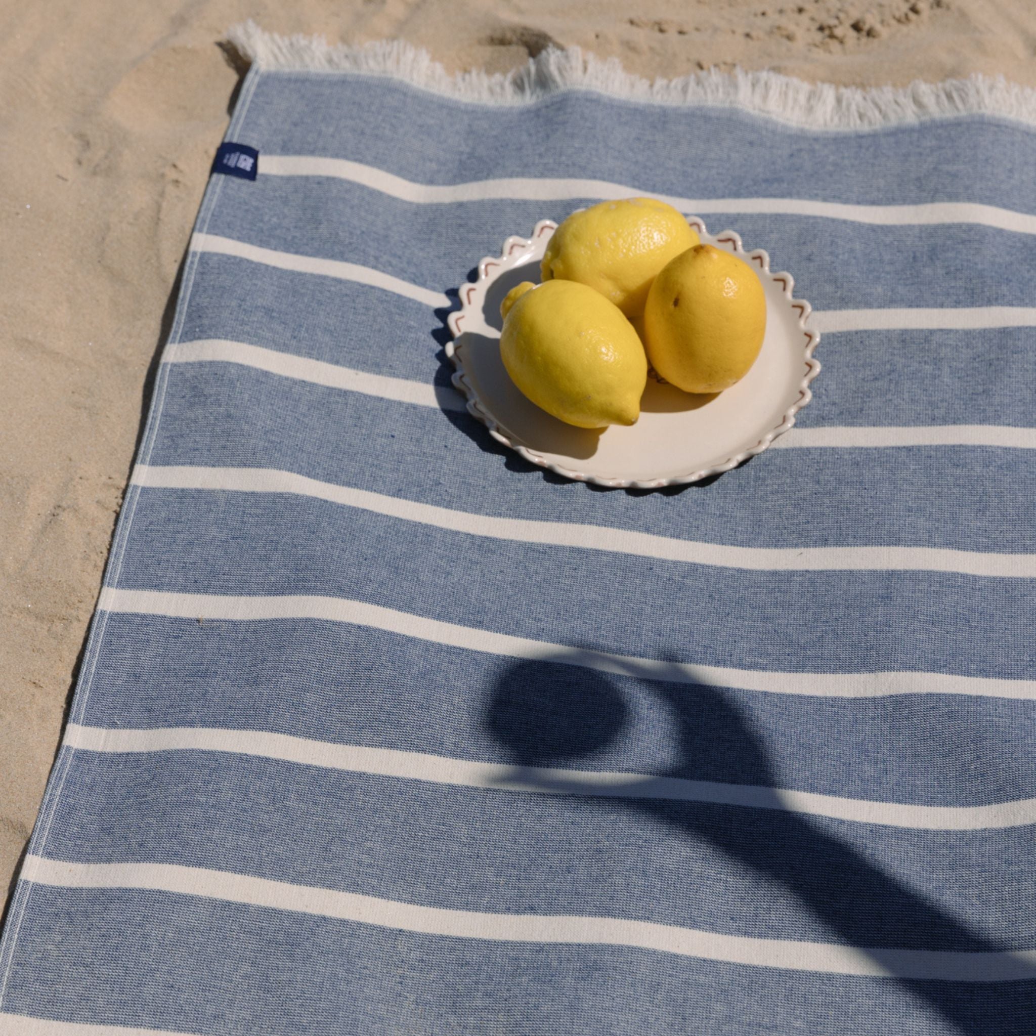 Strandtuch Belém – blau/beige