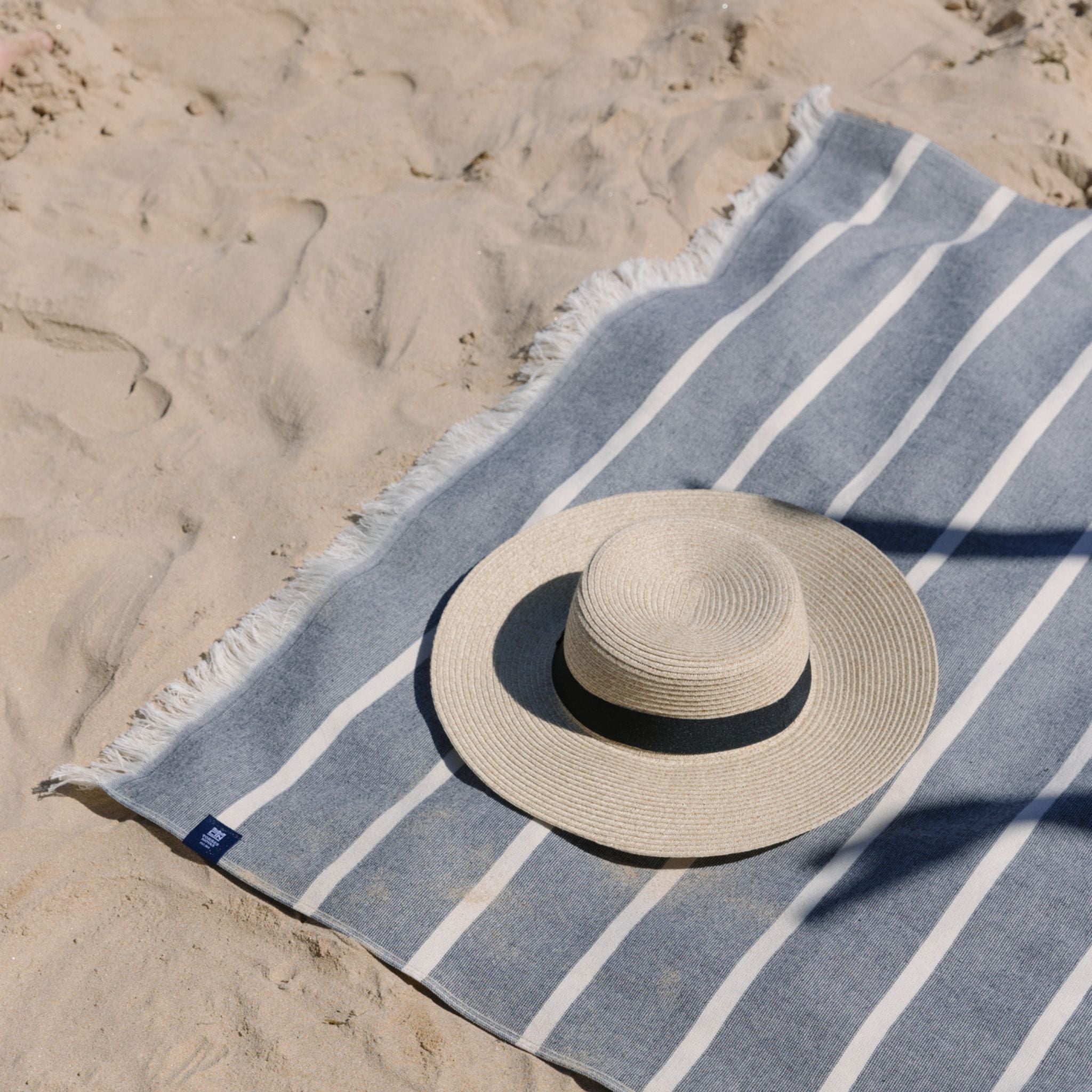 Strandtuch Belém – blau/beige