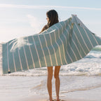 Strandtuch Barra grün/beige