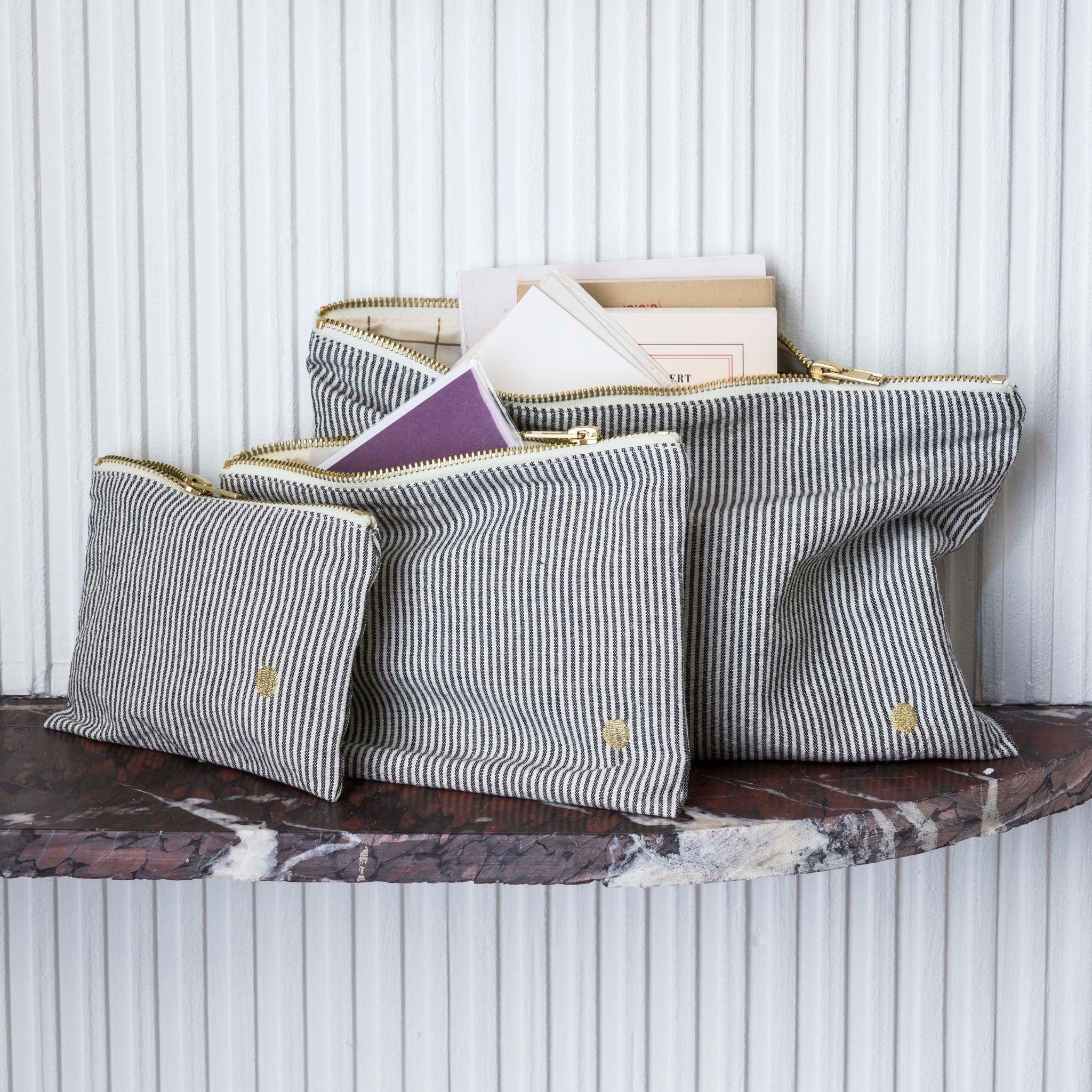 Kosmetikbeutel gestreift  - Grösse S