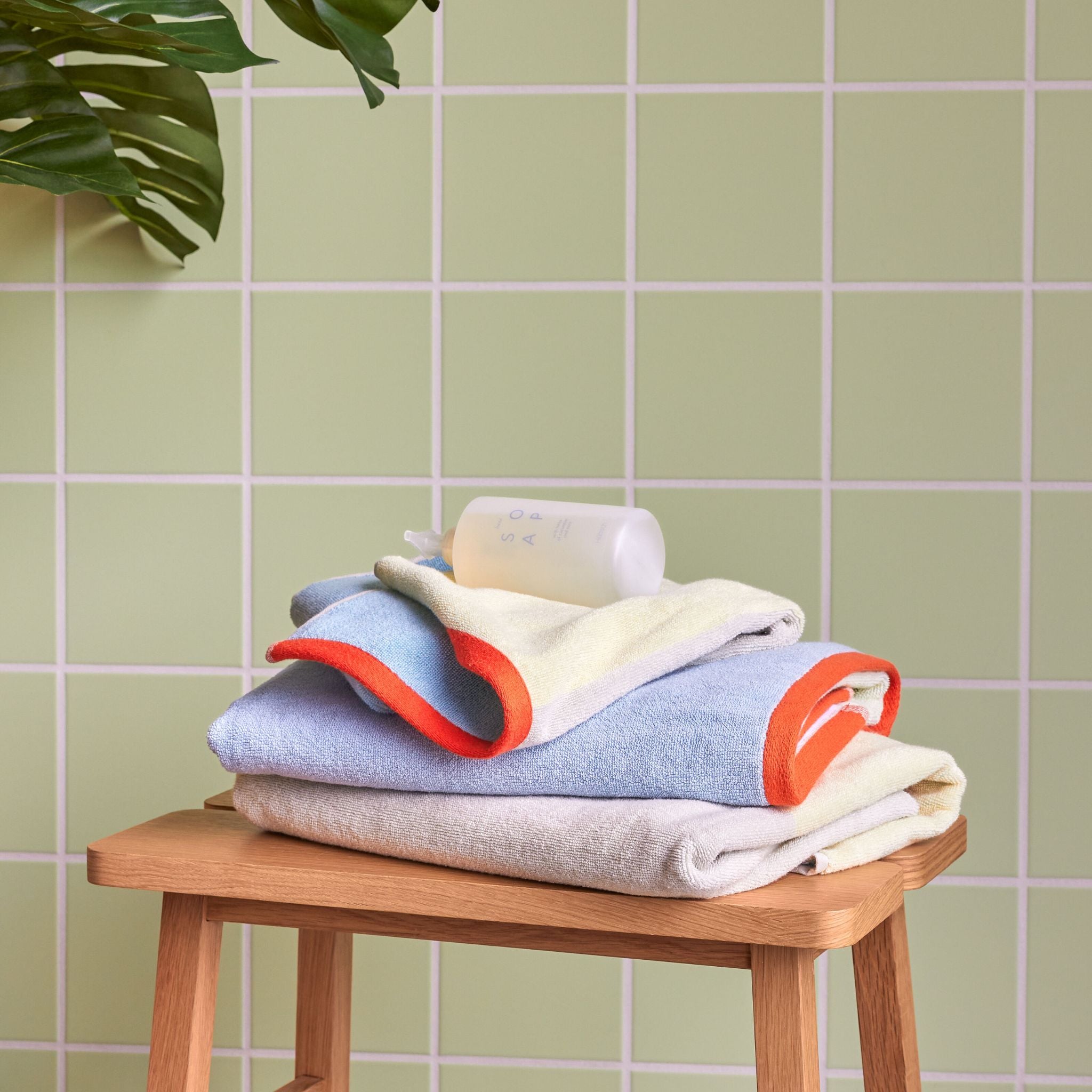 Handtuch BLOCK hellblau/bunt