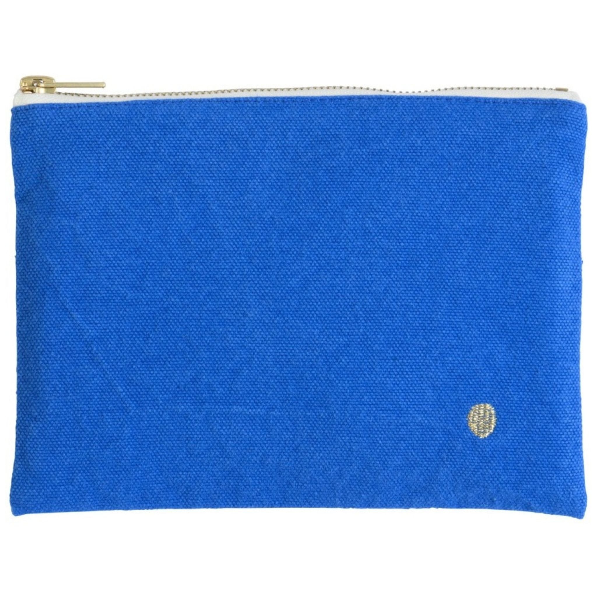 Kosmetiktasche aus Bio-Baumwolle von La Cerise sur le gâteau in blau.
