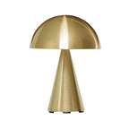 Tragbare Lampe in messing vor weissem Hintergrund