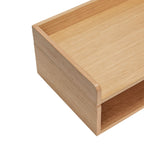 teilansicht dokumentenablage aus eichenholz in naturfarbe mit zwei ebenen 