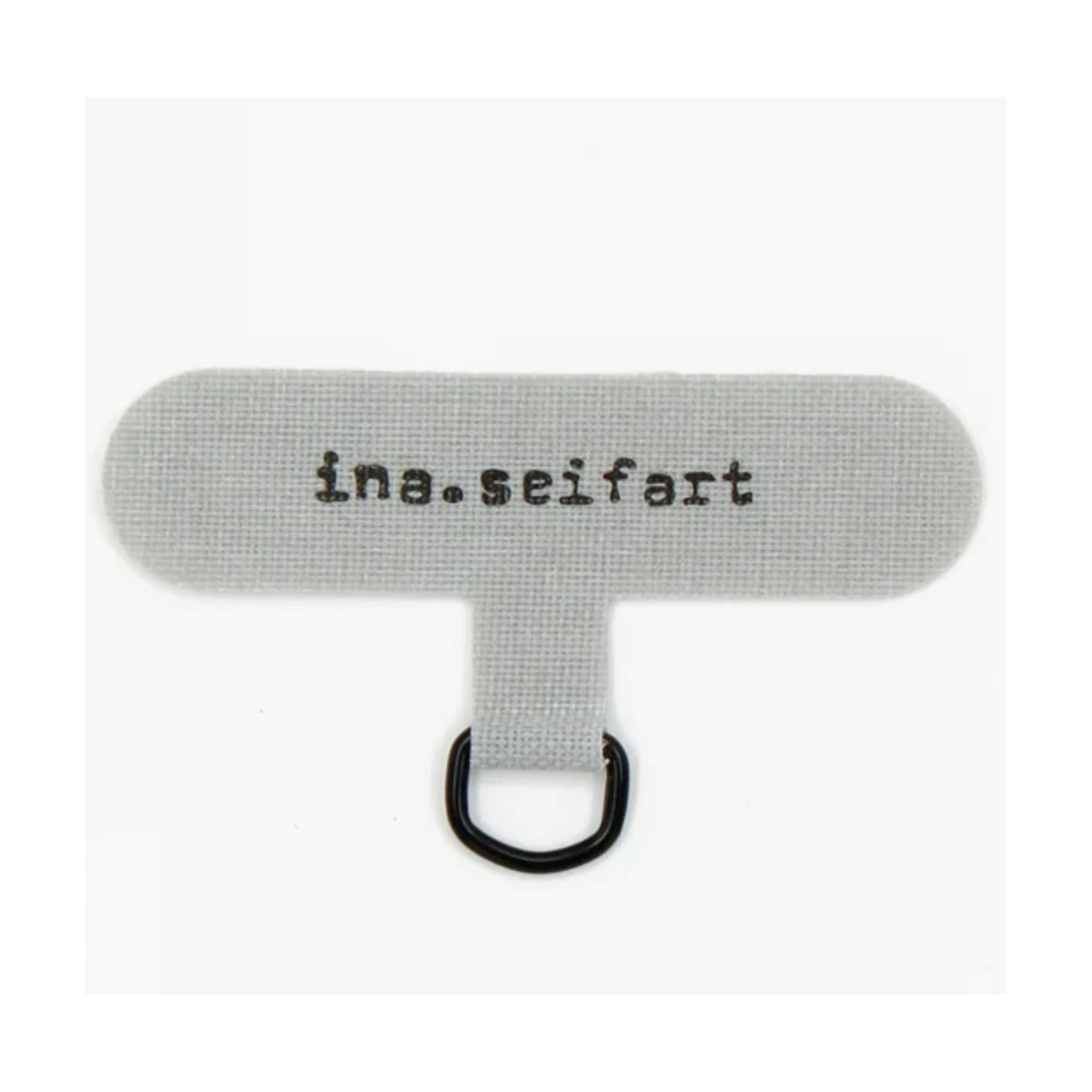 grauer ina seifart adapter für eine handykette mit ina seifart schriftzug