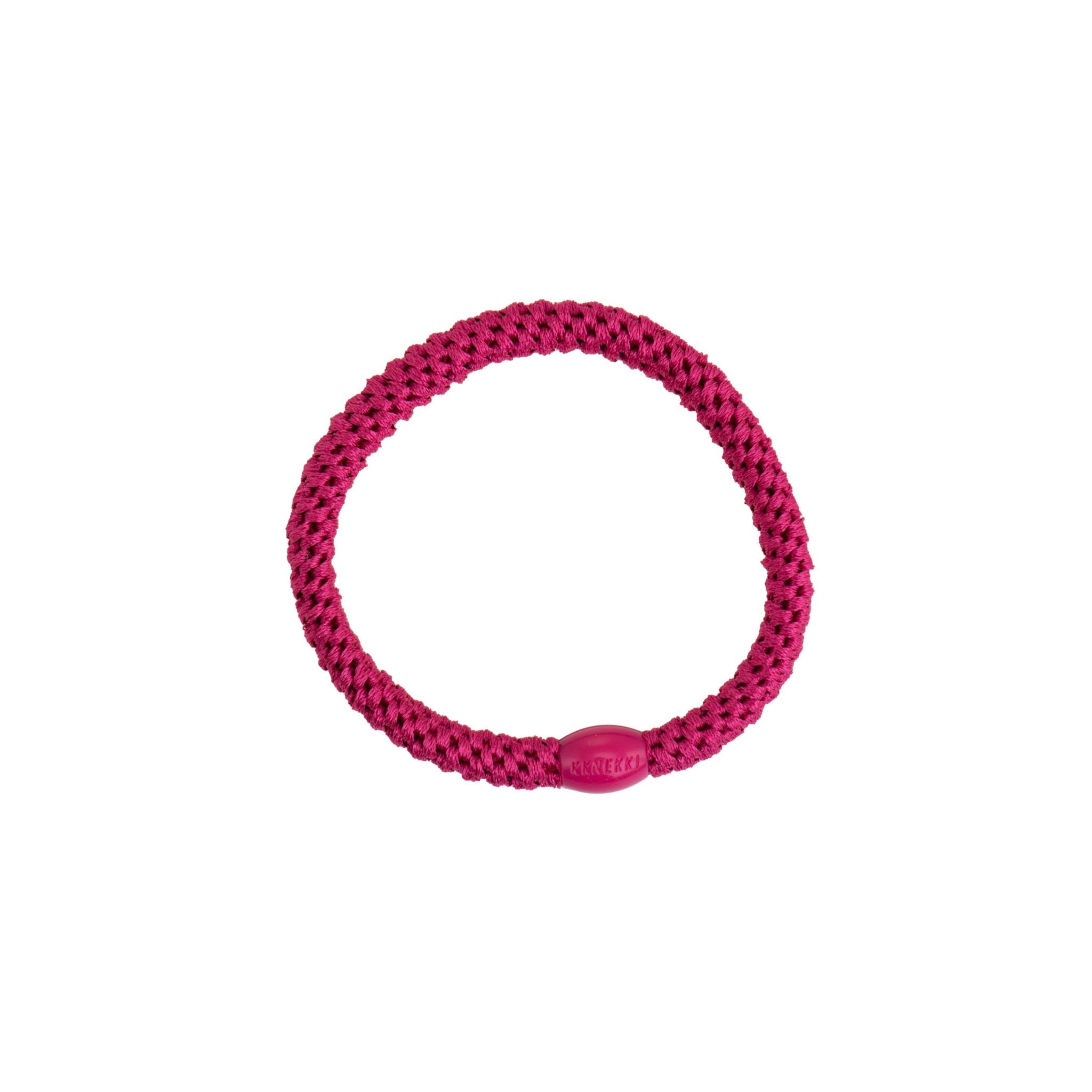 Pinker Kknekki Slim Haargummi mit geflochtener Struktur.